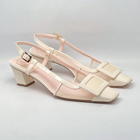 Roger Vivier Belle Vivier 45 leather slingback pumps size 38.5 - Picture 4 of 15